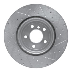 BMW 428I Brake Rotor (1) - Rear Left - R1 Concepts - Drilled & Slotted - Silver - `13-`21